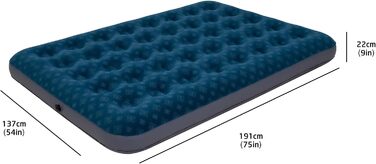 Надувний матрац для кемпінгу та дому AVENLI на 2 особи, 191x137x22 см, надувний, для відпочинку та гостей