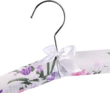 Amber Home 10-Piece 43cm Printed White Satin Clothes Hangers, Soft Silk Hangers for T-Shirt, Shirt, Coat, Dress, Tank Top, Wedding Dress, Sweater with Swivel Hook