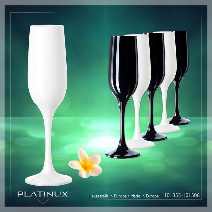 Набір келихів для шампанського PLATINUX Black & White (6 шт., 210 мл)