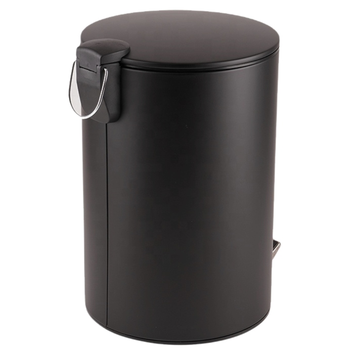 Сміттєвий кошик з педаллю 20л, нержавіюча сталь, матовий чорний, BORG Hygiene