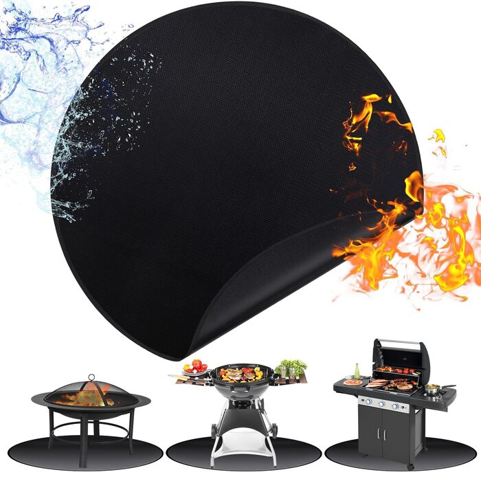 Вогнетривка підкладка ROCKY&CHAO 152x107 см — захисний килимок від вогню з 3 шарів (скловолокно та алюміній) для гриля, BBQ, кемпінгу та захисту підлоги та газону