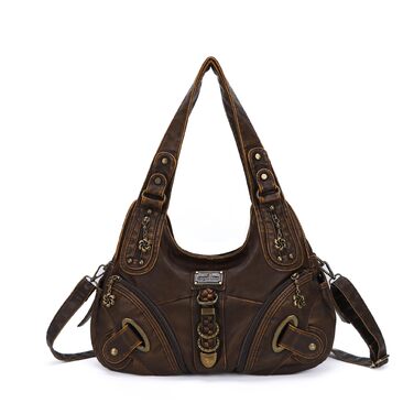 Сумка жіноча Angelkiss Hobo велика, повсякденна, через плече, коричнева (801brown)