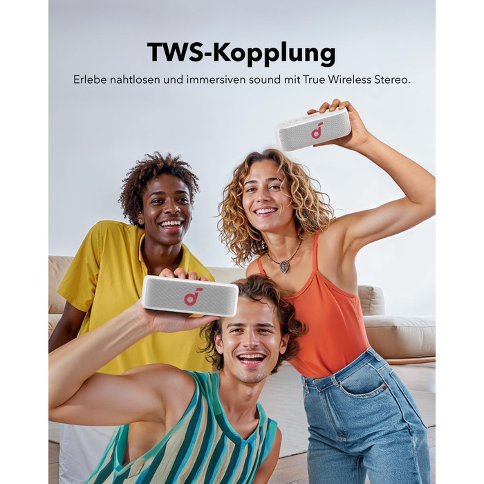Soundcore Select 2S: Портативна Bluetooth колонка з 20W, BassUp™ та IPX7 захистом (біла)