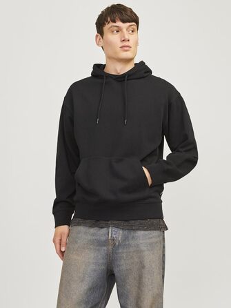 Світшот чоловічий JACK & JONES однотонний, чорний, XXL