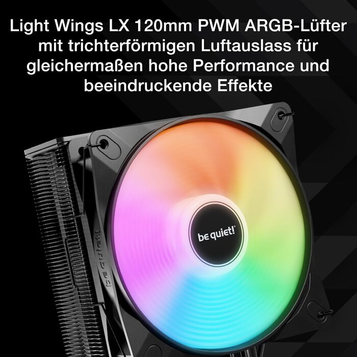 be quiet! Pure Rock 3 LX - повітряний кулер для ПК з 4 тепловими трубами та вентилятором Pure Wings 3 120mm PWM