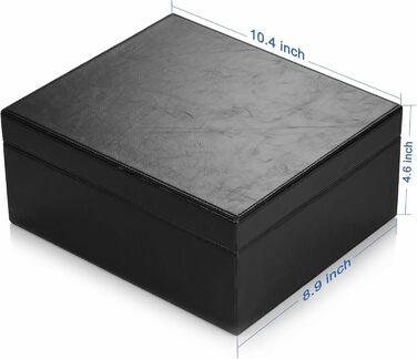 Гуморизатор для сигар Megacra на 50 сигар з елегантного PU-шкіри та кедру, регульований об'єм