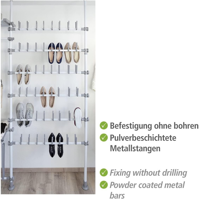 WENKO Telescopic System Hercules - adjustable organization system, wardrobe system (shoe holder)