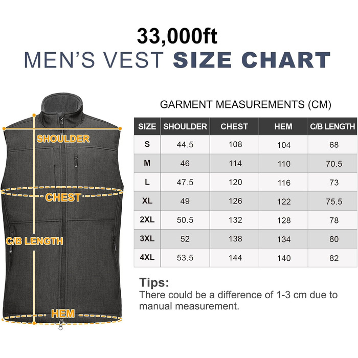 Чоловіча жилетка Softshell 33,000ft: водонепроникна, без рукавів, з флісовою підкладкою, темно-сіра