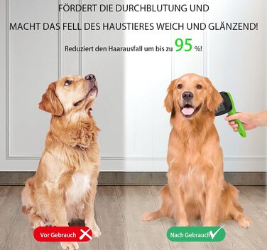 Щітка для собак і котів - самоочисна, легка в очищенні, зменшує випадання шерсті, видаляє волосся, для тварин з довгим та коротким хутром, зелена