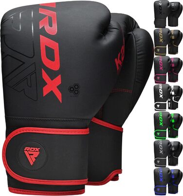 Дитячі боксерські рукавички RDX для муай-тай, кікбоксингу та спарингу, шкіра Maya Hide, чорний колір, 6oz/8oz