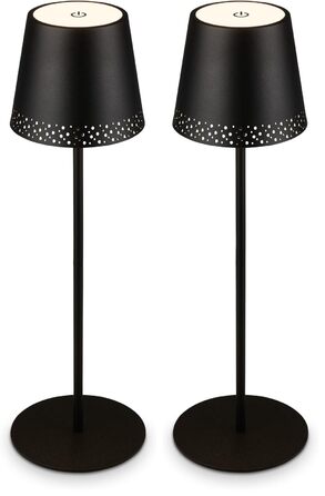 Світлодіодна настільна лампа Briloner бездротова з сенсорним керуванням, димуванням, регулюванням висоти, нічна лампа, лампа для читання, кемпінгова, чорна, 38x12 см