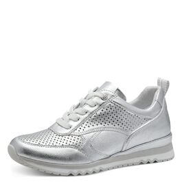 Жіночі кросівки Marco Tozzi, срібні, на шнурівці, веганські, 39 EU