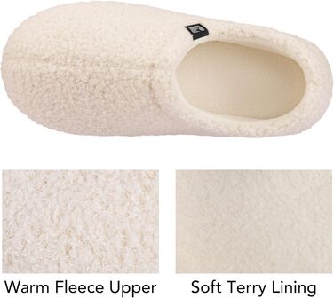 Жіночі халапи RockDove з теплим флісу, закритий каблук, для дому, 40/41 EU, білий