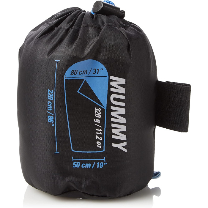 Ferrino Comfort Liner Mummy Sleeping Bag Liner, Light Blue