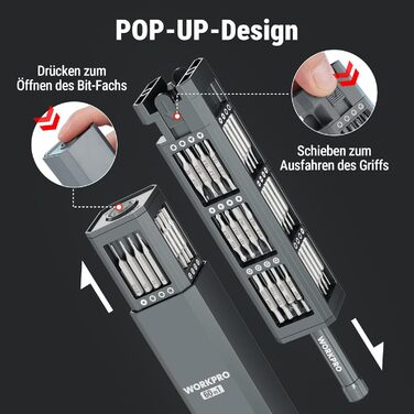 Набір викруток WORKPRO 60 в 1 для дрібної механіки, преміум-якість, з бітами Cr-V, для точного ремонту