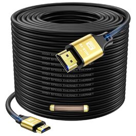 HDMI кабель 4K 25м, Highspeed 2.0, 18Gbps, Ultra HD, Ethernet, Audio Return, HDR, 3D, Arc, сумісний з Xbox, PS5/PS4, HDTV, ноутбук (золотий)