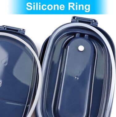 Ланчбокс Brotdose 2-ярусний, 1550 мл, з ложкою та виделкою, BPA Free, для дорослих, блакитний