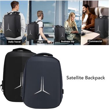 Dpofirs Mini Travel Bag, Starlink Travel Backpack, Waterproof Storage Case, with USB Charging Port, Satellite Dish Backpack, for Starlink Adapter Cable Mounting Kit