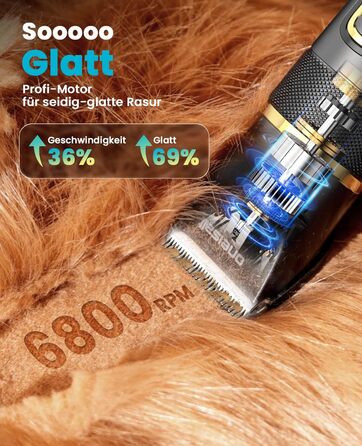 Машинка для стрижки собак Oneisall Leise Hundeschermaschine Upgrade Pro, професійна машинка для собак та котів, акумулятор 2000mAh, водонепроникна IPX7, для догляду за шерстю вдома