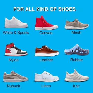 POYCHI Instant Shoe Cleaner, Sneaker Sole Cleaner, Stain Remover, Travel Shoe Cleaner for Tennis, Leather, Suede, and Canvas