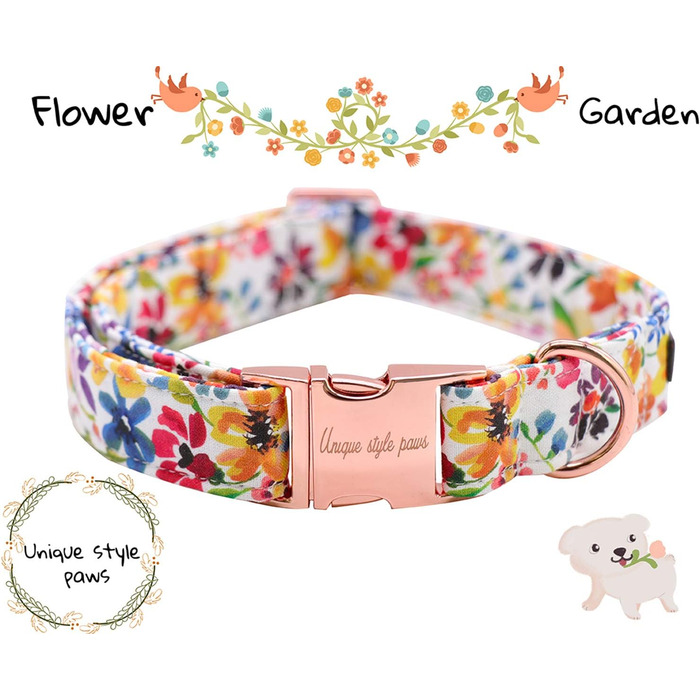 Ошатний нашийник для собак Unique Style з квітучою метеликом, регульований, XXS-XL (1 шт.)