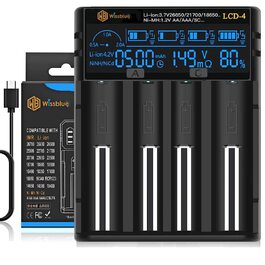 Зарядний пристрій LCD для акумуляторів 18650 з USB Power Bank 2A, для Li-ion/Ni-MH (14500, 16340, 18650, 20700, 21700, 26650, AA, AAA)