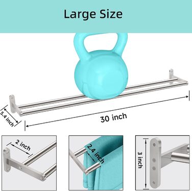 Тримач для рушників YUMORE, подвійний, з нержавіючої сталі, 80 см, для ванної кімнати та кухні