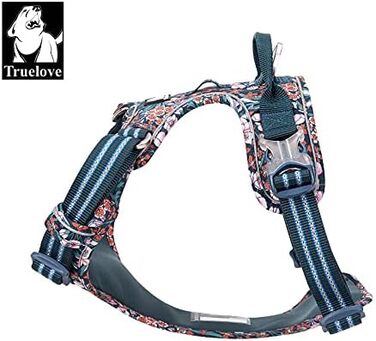 Шлейка для собак WINHYEPET Truelove No-Pull, бавовняна, дихаюча, світловідбиваюча, регульована, для бігу та прогулянок, підходить для котів та собак середніх розмірів (XL, Navy Blazer)