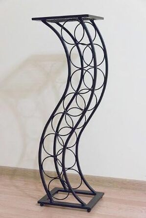 Металевий винний стелаж DanDiBo Elegance 80 см, чорний, стійка для пляшок та квітів