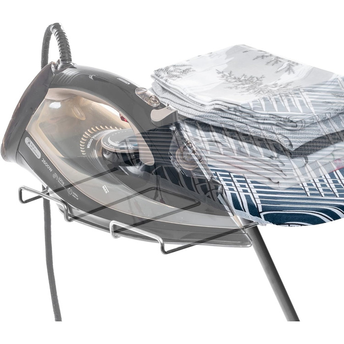 КADAX Прасувальна дошка з полицею, 104x30 см, дошка для прасування з парою та відкидною полицею для праски, компактна прасувальна станція з підкладкою з піни