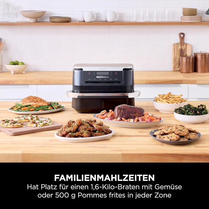 Фритюрниця Ninja FlexDrawer Air Fryer 6.6л, чорна, 6-в-1, без олії, Dual Zone, AF550EU