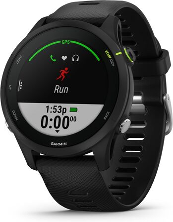 Garmin Forerunner 255 Music – GPS-годинник для бігу з індивідуальними планами тренувань, функціями для бігу та детальною аналітикою. 1.3' кольоровий дисплей, час роботи до 14 днів, водонепроникний, музика, 46 мм, чорний