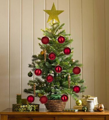 40 шт. Новорічні кулі для прикраси ялинки, 4 см та 6 см (винний колір)