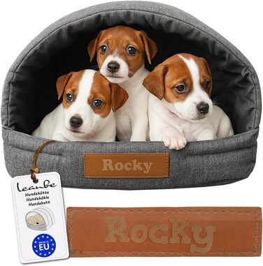 Будинок для собак R2: 48x37x32 см з гравіюванням імені - зручне ліжко для собак та котів (Графіт)