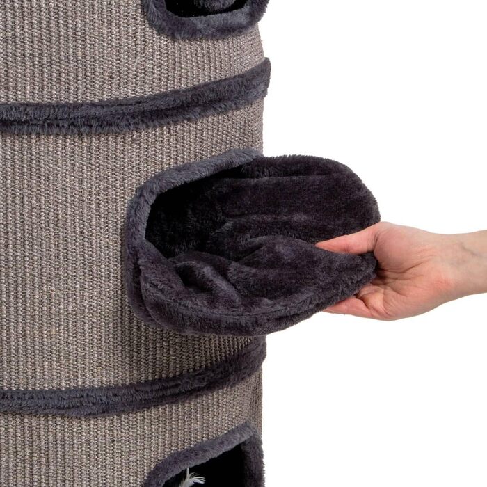 Котячий будиночок-крісло Tony: когтеточка, будинок, 3 печери, 90 см, сіра | CanadianCat