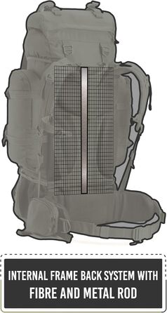 Tripole Rucksack from the Colonel Series with Internal Frame - Featuring Detachable Daypack and Rain Cover