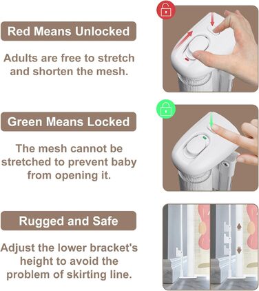 Захисне ворота для дитячих воріт, висувні 0-140 см, захист від падіння сходами для дітей, котів та собак, підходить для сходів, дверей, внутрішнього та зовнішнього використання (Квіти, 86 см x 180 см)