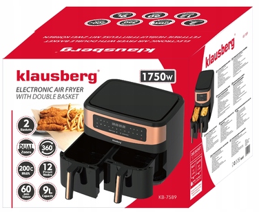 Аерофритюрниця Klausberg KB-7589, 1750 Вт, 9 л