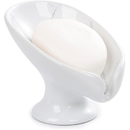 Керамічна мильниця Umlaca, мильниця для душу, підставка для мила, самозливна, листяна форма, вінтаж, для кухні, ванної кімнати, душа, білий мармур, сірий мармур