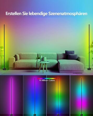LED-підсвітка для дому: RGB-лампа для вітальні, спальні, ігрової кімнати. Димер, керування через додаток, музичний синхронізатор, 16 мільйонів кольорів, 68 режимів, чорний колір