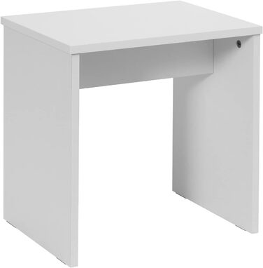 Туалетний столик WOLTU з підсвіткою, дзеркалом і табуретом, 108x40 см, 2 шухляди, 4 полиці, дерев'яний, білий, регульований стілець, MB6106ws