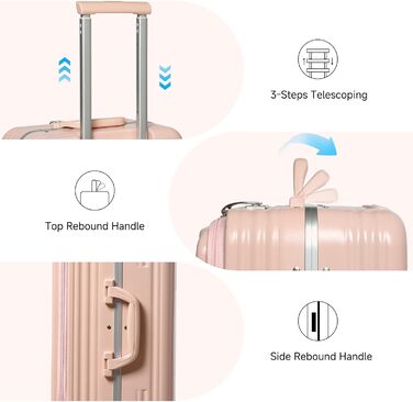 Чемодан-валіза Sea Choice 2 в 1: великий (78 см) та середній (55 см), зелений, з TSA замком та зручним тримачем для напоїв