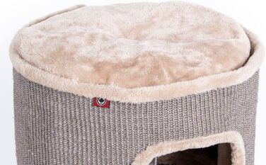 Котячий будиночок-крізьтонні Tony, 90 см: крізьтонні, будиночок з 3 печерами, котячий будиночок з сизалю, меблі для котів (Бежевий)