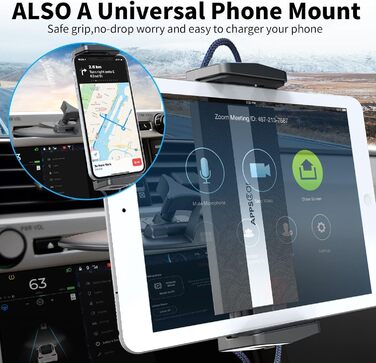 Утримувач для планшета в автомобіль APPS2Car, 360° обертання, сумісний з iPad Pro/Air/Mini та іншими планшетами 7.9-11 дюймів