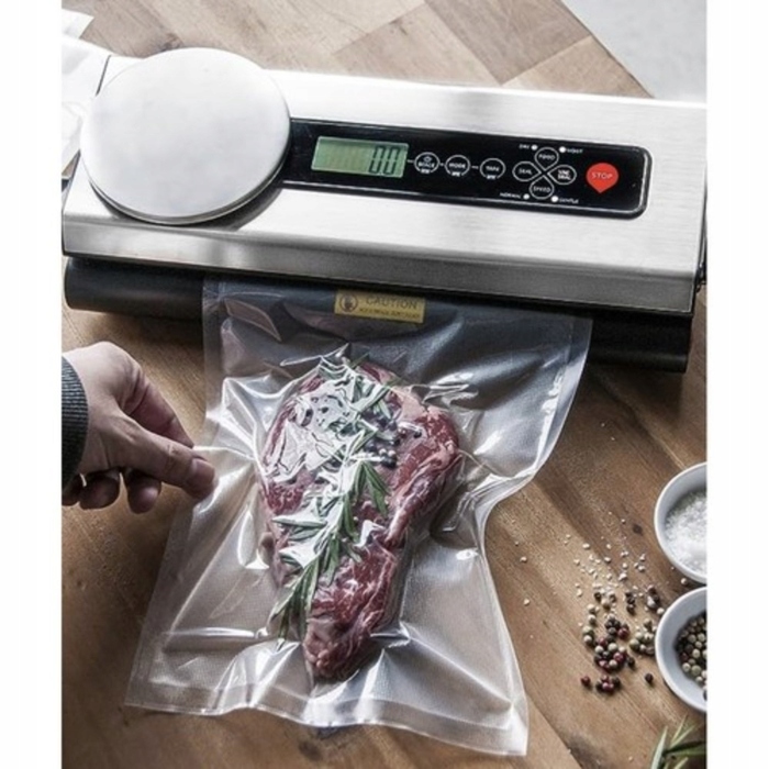 Вакуумний пакувальник Ruhhy для продуктів з вагами, 120 Вт, 30 см, 5 вакуумних пакетів у комплекті