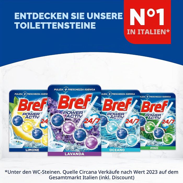 Блоки для унітазу Bref Poweractive Лаванда, 10 шт по 50 г