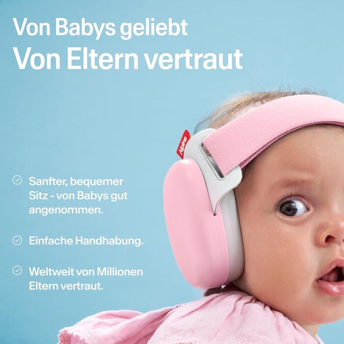 Навушники для захисту слуху Alpine Muffy Baby Klassik - для малюків до 36 місяців, чорний/рожевий