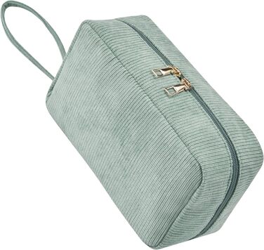 Жіноча косметичка-органайзер з корду, туристична, для подорожей, зелена