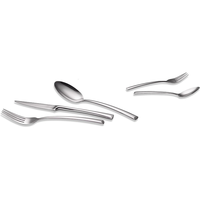ECHTWERK Avelino Flatware Set, Silver Edition, 20-Piece, Dinner Set for up to 4 People, Stainless Steel 18/10, High-Gloss, High-Quality Cutlery Set, for Dining Table, Table Decoration for Weddings & Festive Tables