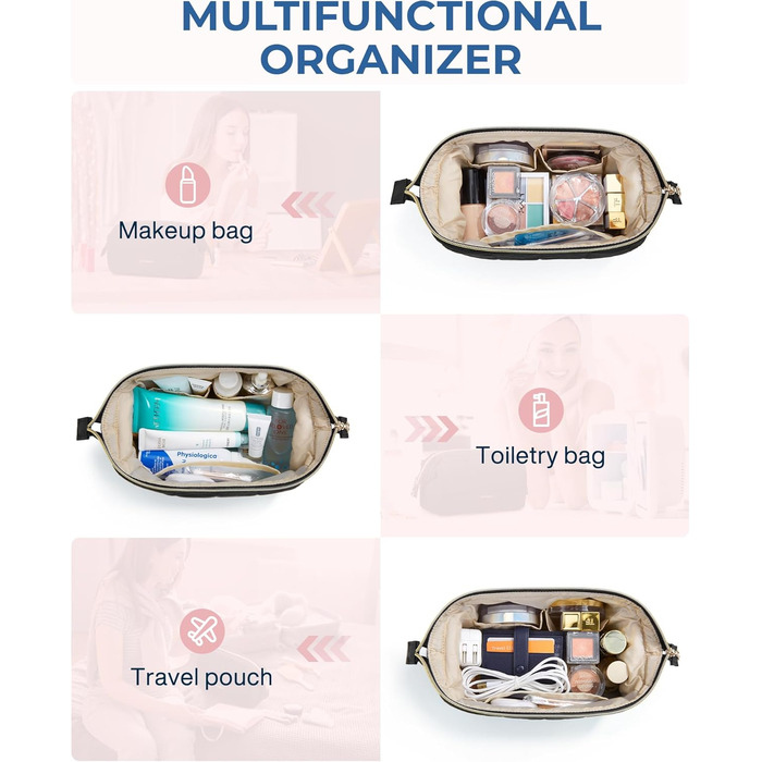 Косметичка BAGSMART для макіяжу та подорожей, чорна